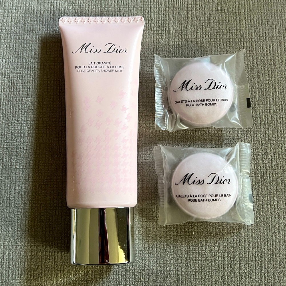 Miss Dior Rose Granita Shower Milk and Rose Bath Bombs